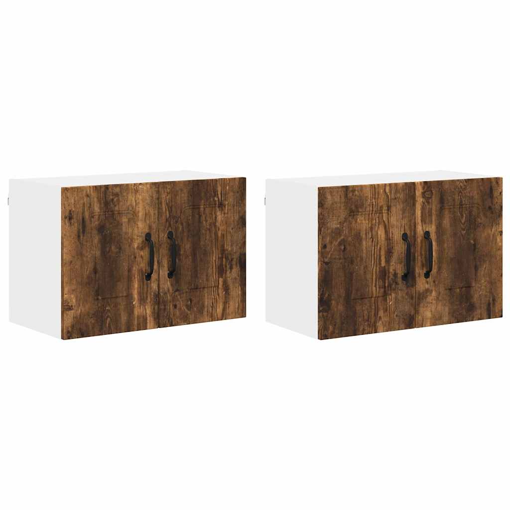 Küchenhängeschrank 2 pcs Geräucherte Eiche 60 x 31 x 40 cm